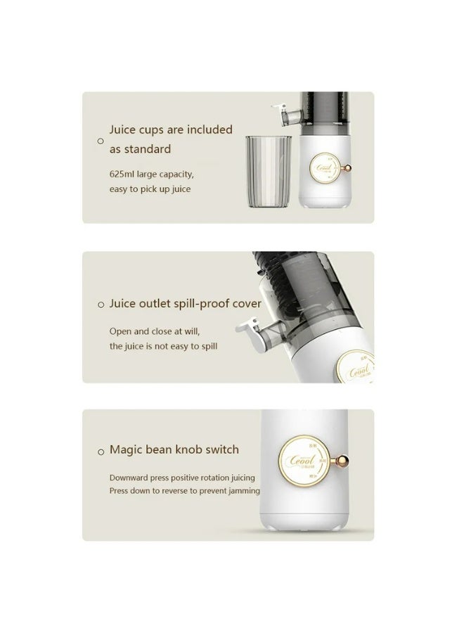 Ceool Slow Juicer Machine for Fruits and Vegetables, Electric Cold Press Juicer, Screw Extrusion Juice Extractor, BPA Free Food Grade Plastic, Citrus Orange Lemon Juicer, Low Speed Masticating Juicer, High Juice Yield, Compact Vertical Design, Home Kitchen Juice Maker - Image 5